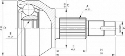 OPEN PARTS cvj572010 -  Шарнирный комплект, приводной вал